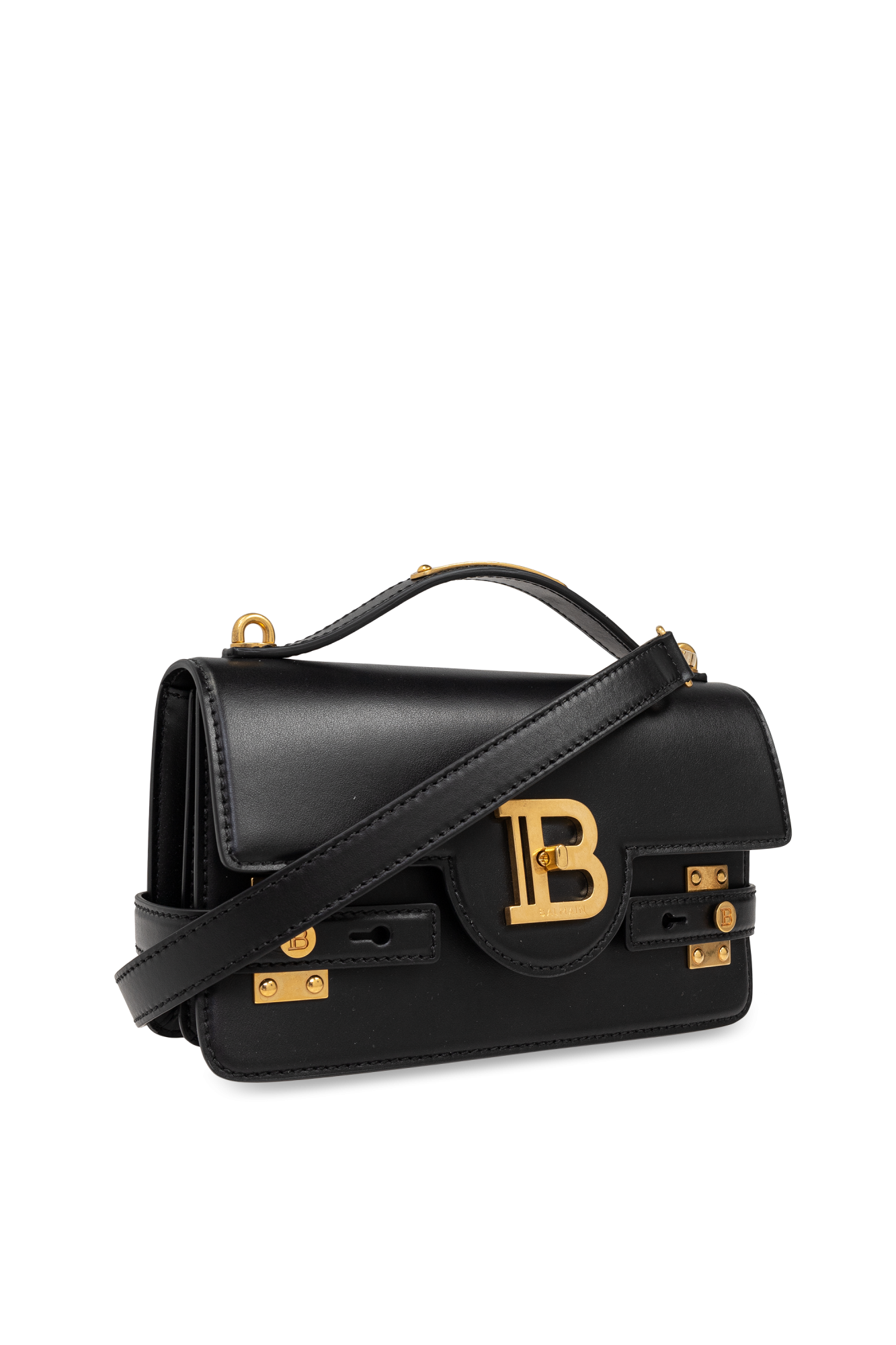Balmain☆VIP価格  B-Buzz トップハンドルバッグ Small B-Buzz Top Handle bag in grained leather black black